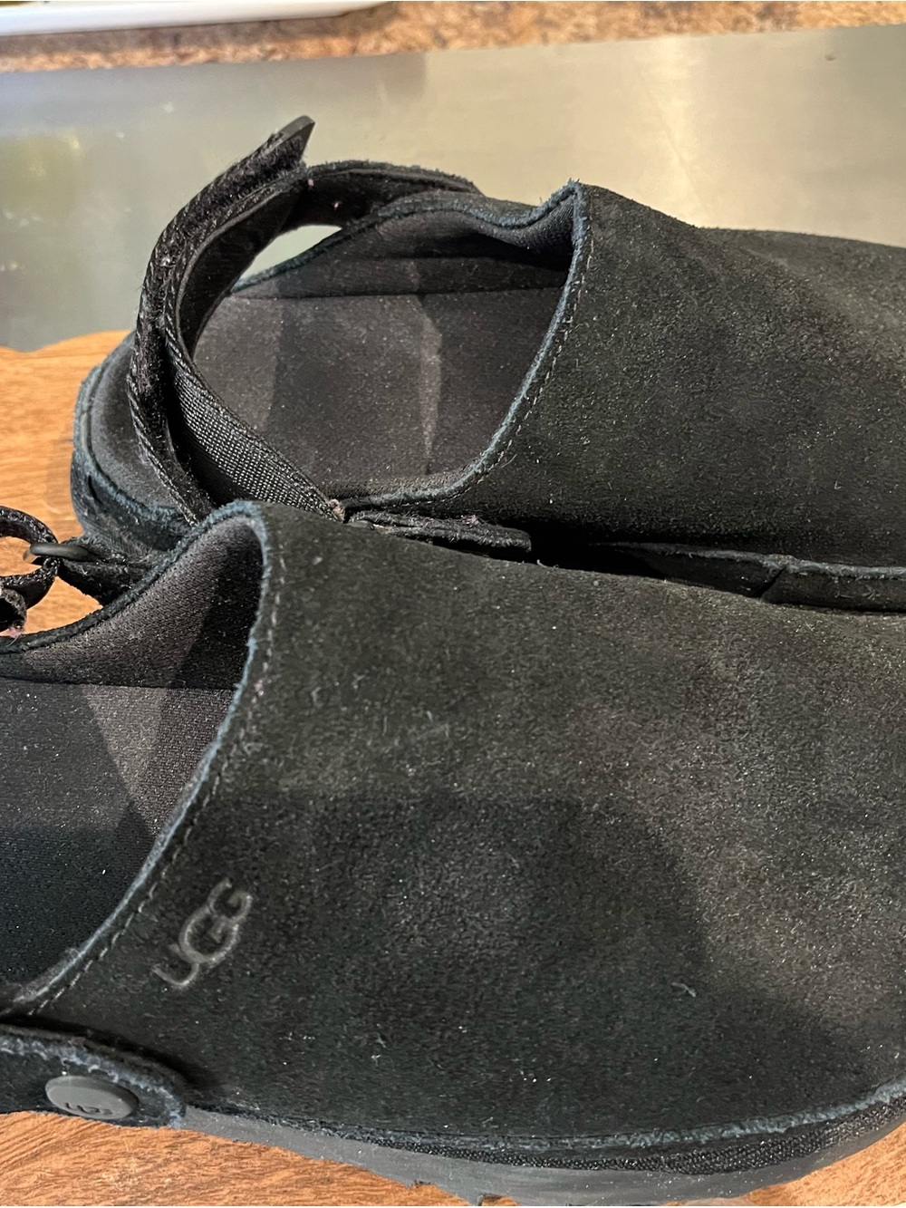 UGG Women’s Black Suede Slip-On Clog Loafer